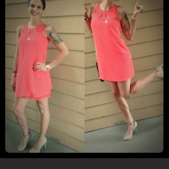 Iz Byer Dresses & Skirts - SEXY MINI CORAL COLOR 🌈 NWOT MINI DRESS